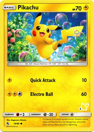 Pikachu (19/68) (Sello de Pikachu n.° 2) [Academia de batalla 2020] 
