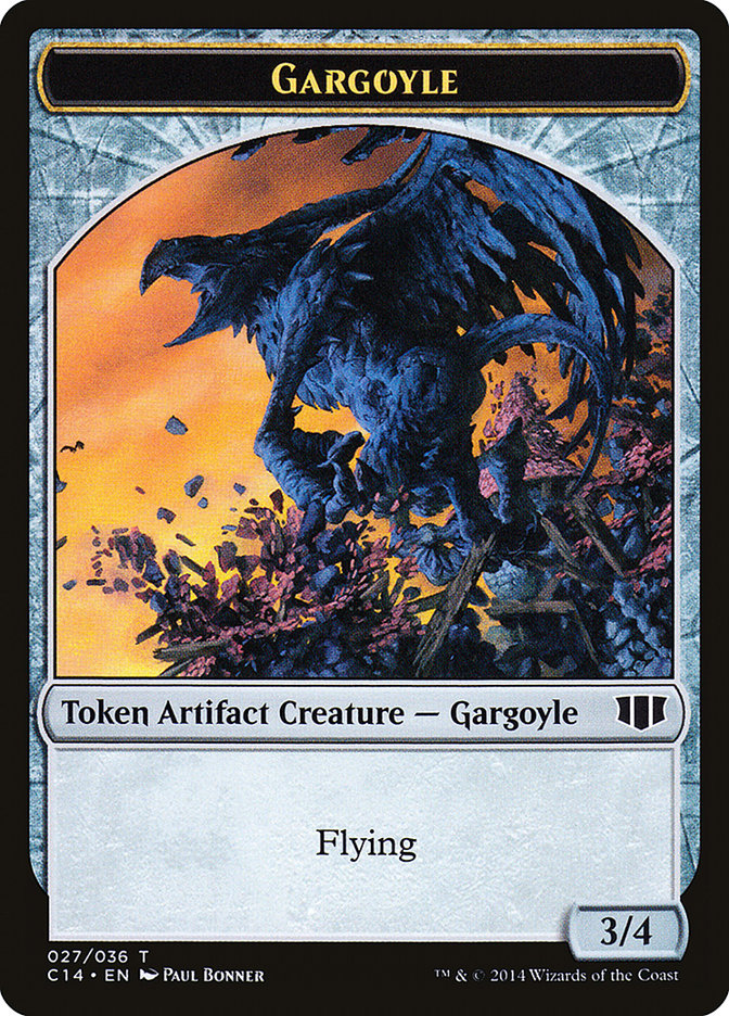 Gárgola // Ficha de doble cara del guerrero elfo [Fichas Commander 2014] 