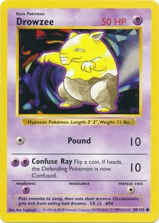 Drowzee (49/102) [Conjunto básico Shadowless Unlimited] 