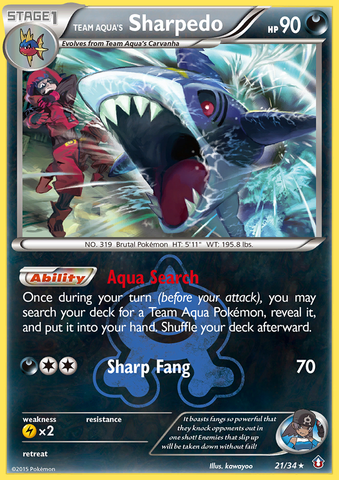 Sharpedo del Equipo Aqua (21/34) [XY: Doble Crisis] 