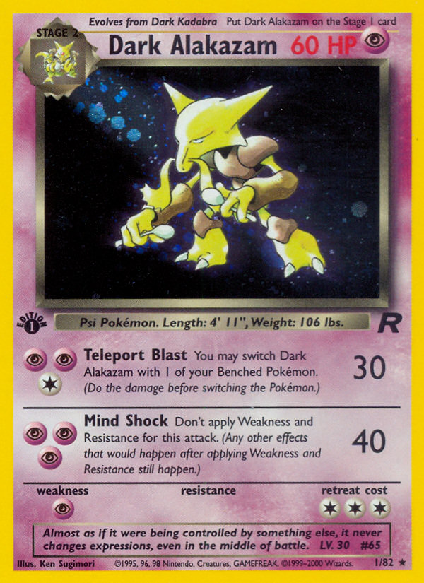 Alakazam oscuro (1/82) [Equipo Rocket 1.ª edición] 