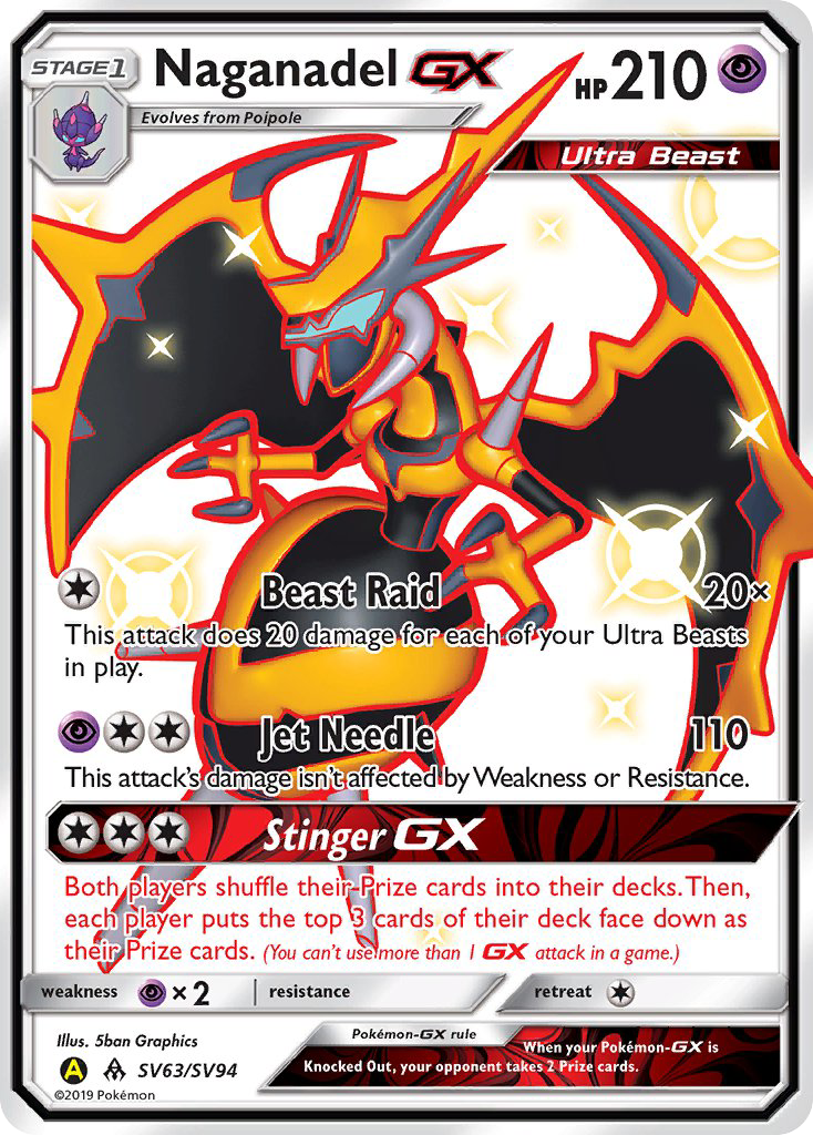 Naganadel GX (SV63/SV94) [Sol y Luna: Destinos Ocultos - Bóveda Brillante] 