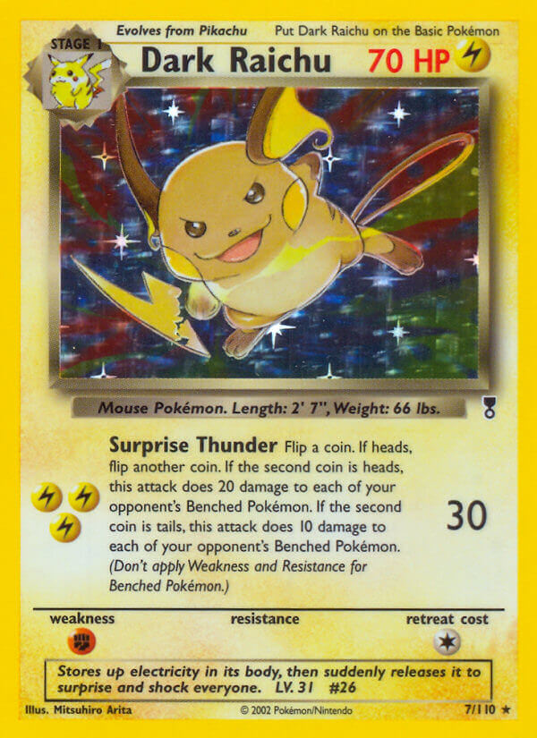 Dark Raichu (7/110) (WotC) (Exclusivo de la baraja temática) [Colección legendaria] 