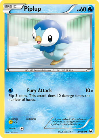 Piplup (27/108) [Blanco y negro: Exploradores oscuros] 