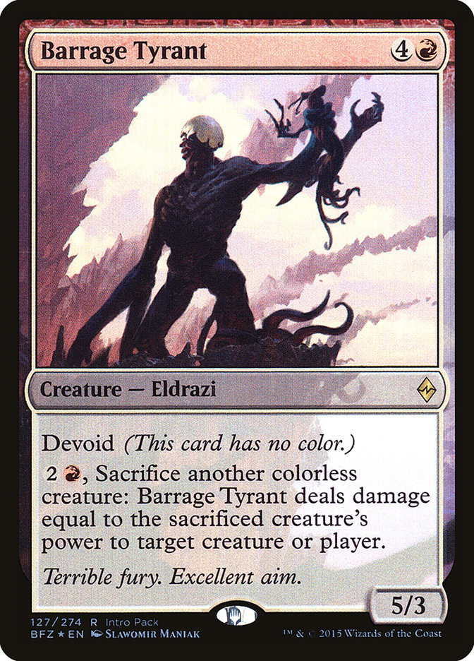 Barrage Tyrant (Paquete de introducción) [Promociones de Battle for Zendikar] 