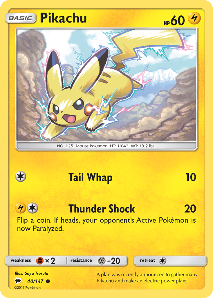 Pikachu (40/147) [Sol y Luna: Sombras ardientes] 