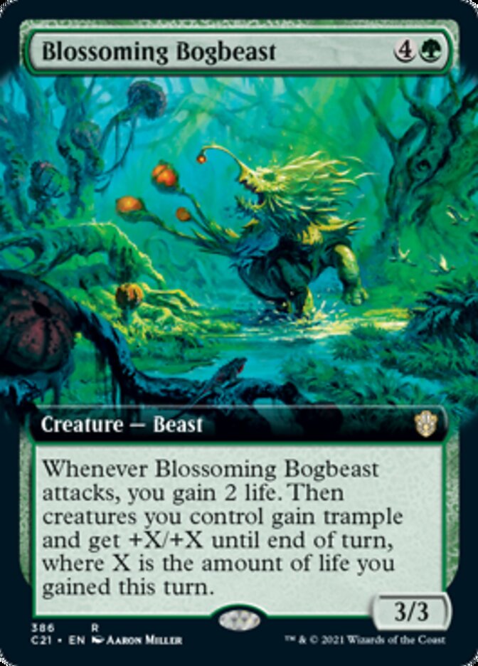 Bogbeast floreciente (arte extendido) [Commander 2021] 