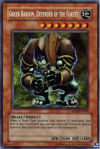 Babuino Verde, Defensor del Bosque [RP02-EN099] Secreto Raro 