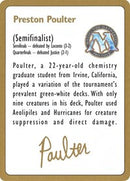 Tarjeta de biografía de Preston Poulter de 1996 [Mazos de campeonato mundial] 