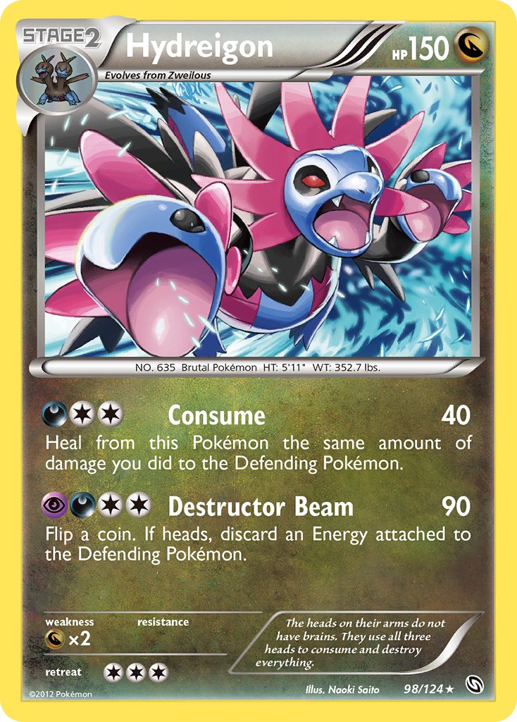 Hydreigon (98/124) (Cracked Ice Holo) (Exclusivo de la baraja temática) [Blanco y negro: Dragones exaltados] 