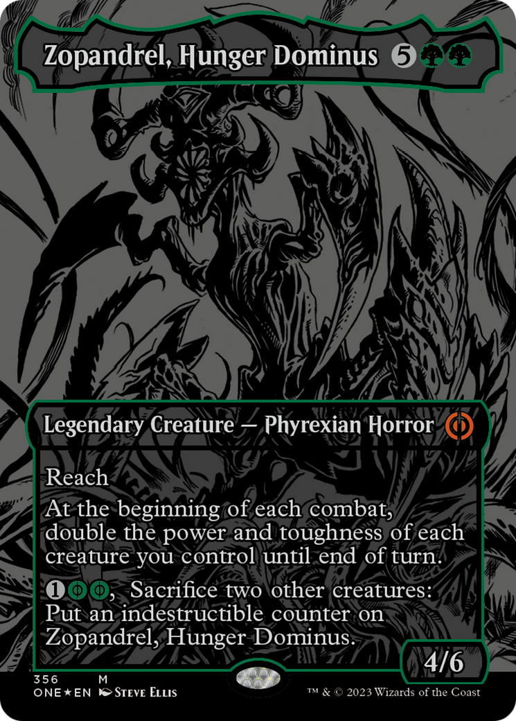Zopandrel, Hunger Dominus (lámina elevada de mancha de aceite) [Phyrexia: All Will Be One] 