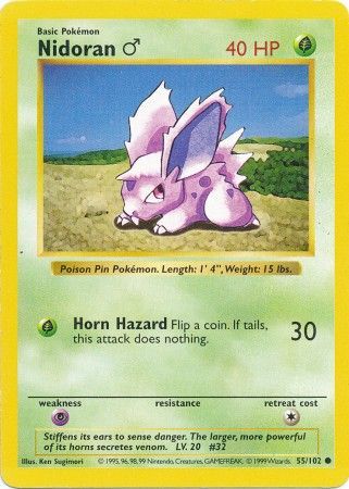 Nidoran (55/102) (Masculino) [Conjunto básico Shadowless Unlimited] 