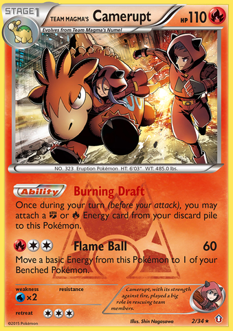 Camerupt del equipo Magma (2/34) [XY: Doble crisis] 