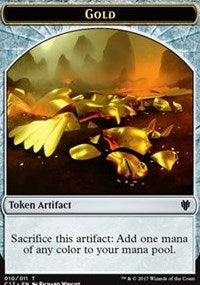 Oro // Ficha de doble cara Dragón Gato [Fichas Commander 2017] 