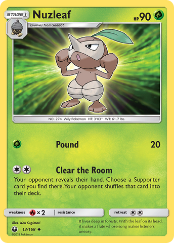 Nuzleaf (13/168) [Sol y Luna: Tormenta Celestial] 