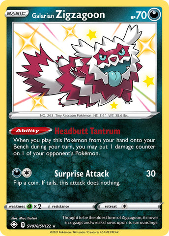 Zigzagoon de Galar (SV078/SV122) [Espada y escudo: Destinos brillantes] 