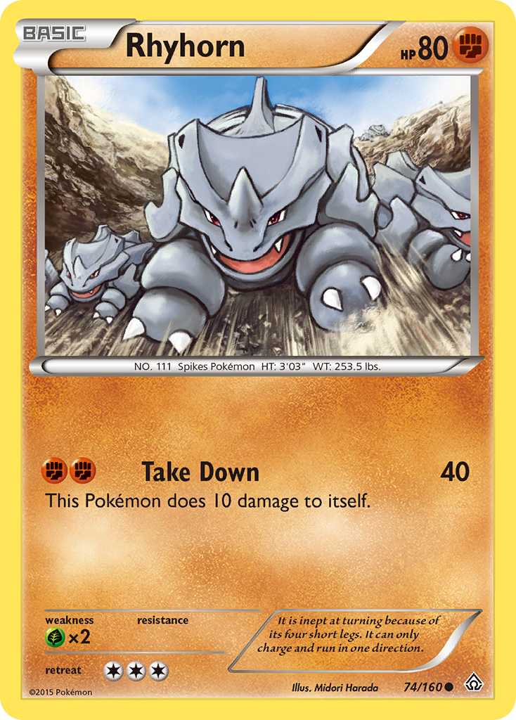 Rhyhorn (74/160) [XY: Choque primigenio] 