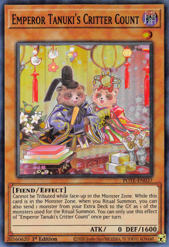 Conteo de criaturas del emperador Tanuki [POTE-EN037] Súper raro 