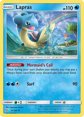 Lapras (36/236) [Sol y Luna: Mentes unificadas] 