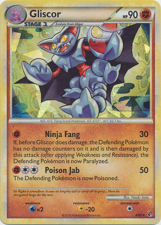 Gliscor (4/90) (Holo de hielo agrietado) (Exclusivo en blíster) [HeartGold y SoulSilver: Undaunted] 