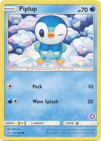 Piplup (32/156) (Exclusivo de cubierta n.° 11) [Sol y Luna: Kit de entrenador - Alolan Sandslash] 