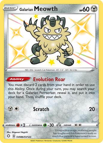Meowth de Galar (SV086/SV122) [Espada y escudo: Destinos brillantes] 