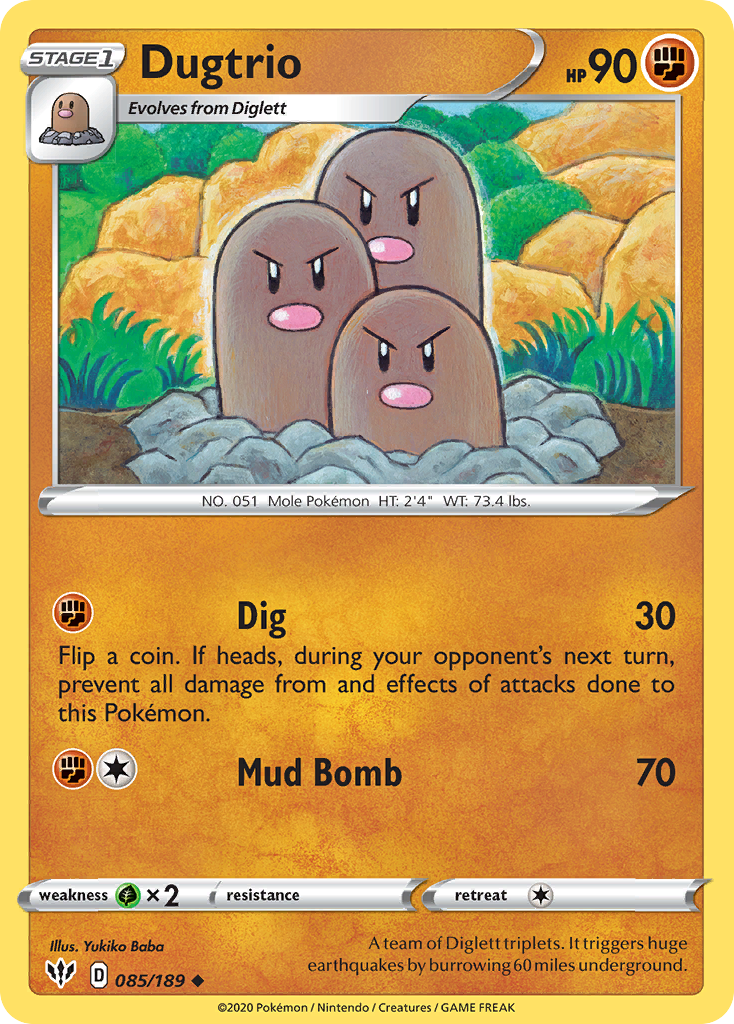 Dugtrio (085/189) [Espada y escudo: Oscuridad en llamas] 