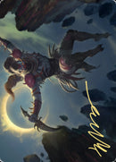 Tarjeta de arte Nighthawk Scavenger (firma estampada en oro) [Serie Zendikar Rising Art] 