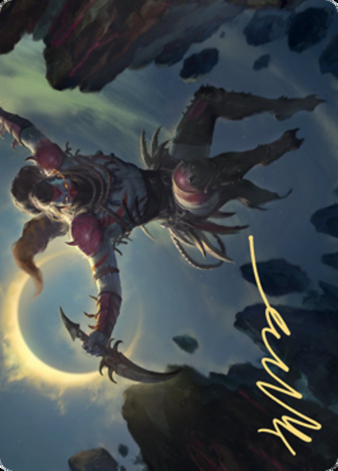 Tarjeta de arte Nighthawk Scavenger (firma estampada en oro) [Serie Zendikar Rising Art] 