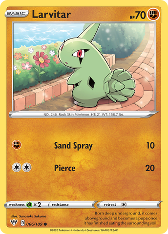Larvitar (086/189) [Espada y escudo: Oscuridad en llamas] 