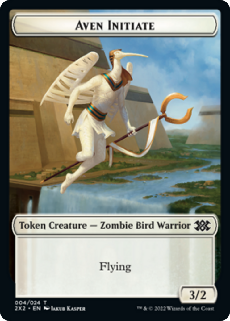 Gusano // Token de doble cara Aven Initiate [Tokens Double Masters 2022] 