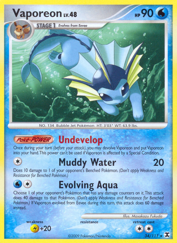 Vaporeon (34/111) [Platino: Rivales en ascenso] 