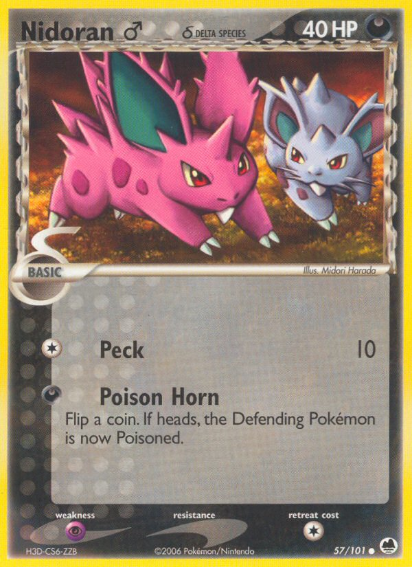 Nidoran (57/101) (Masculino) (Especie Delta) [EX: Dragon Frontiers] 