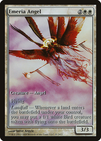 Emeria Angel (Día del juego) (Arte extendido) [Zendikar Promos] 