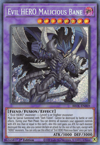 Evil HERO Malicious Bane [BROL-EN069] Secreto Raro 