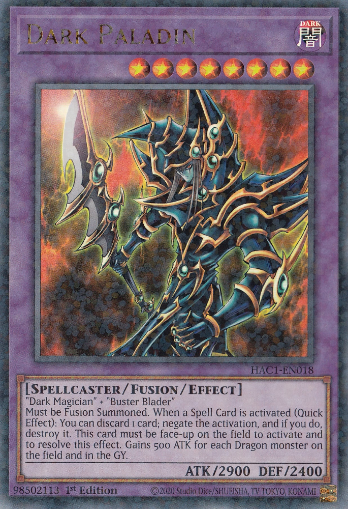 Dark Paladin (Duel Terminal) [HAC1-EN018] Paralelo Raro 