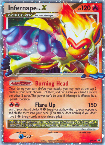 Infernape LV.X (DP10) [Diamante y Perla: Promociones de Estrella Negra] 