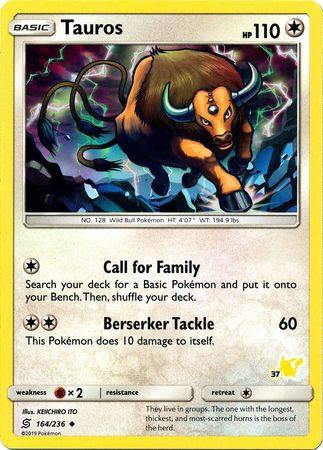 Tauros (164/236) (Sello de Pikachu n.° 37) [Battle Academy 2020] 