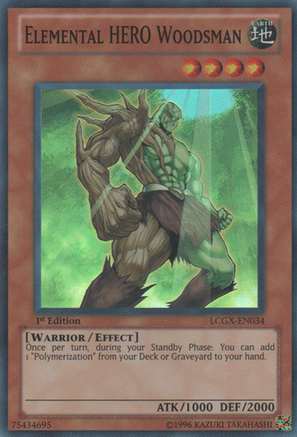 HÉROE elemental Woodsman [LCGX-EN034] Súper raro 