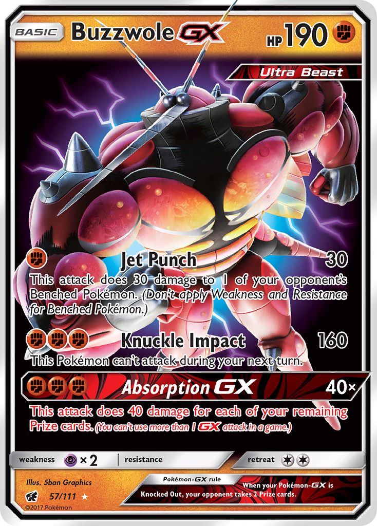Buzzwole GX (57/111) [Sol y Luna: Invasión Carmesí] 